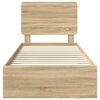 vidaXL Σκελετός Κρεβατιού Δρύς Sonoma 75 x 190 cm Επεξεργασμένο ξύλο