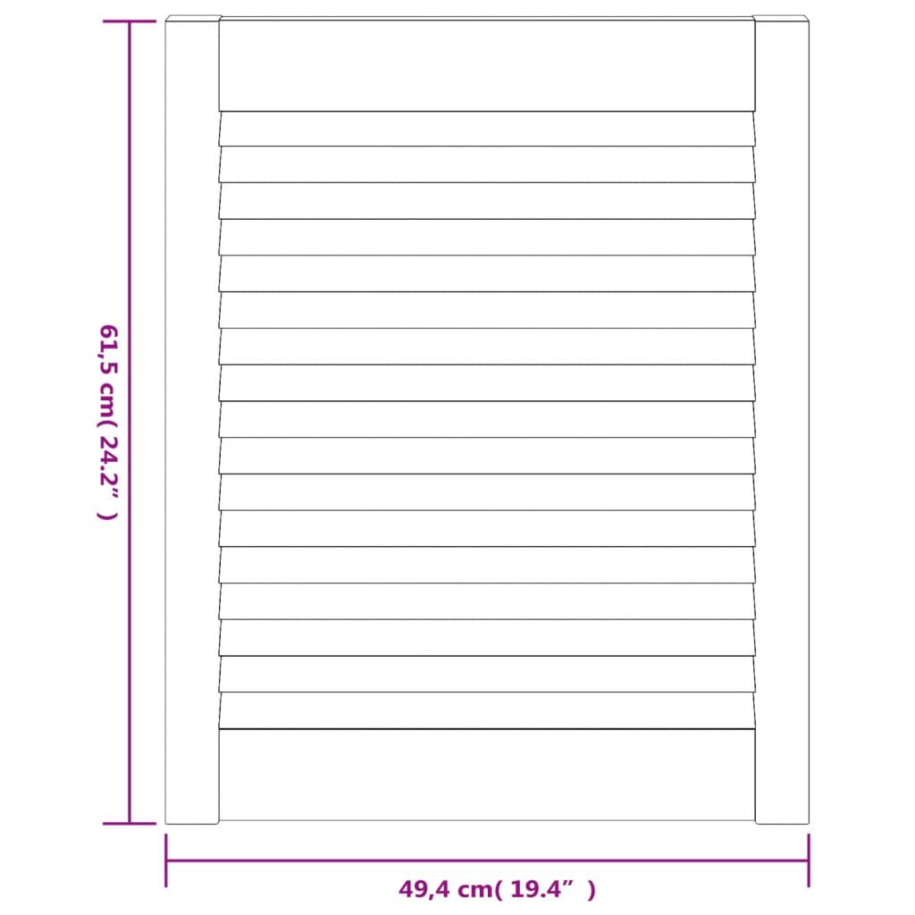 vidaXL Πορτάκια με Περσίδες 2 Τεμ. 61,5x49,4 εκ. από Μασίφ Ξύλο Πεύκου