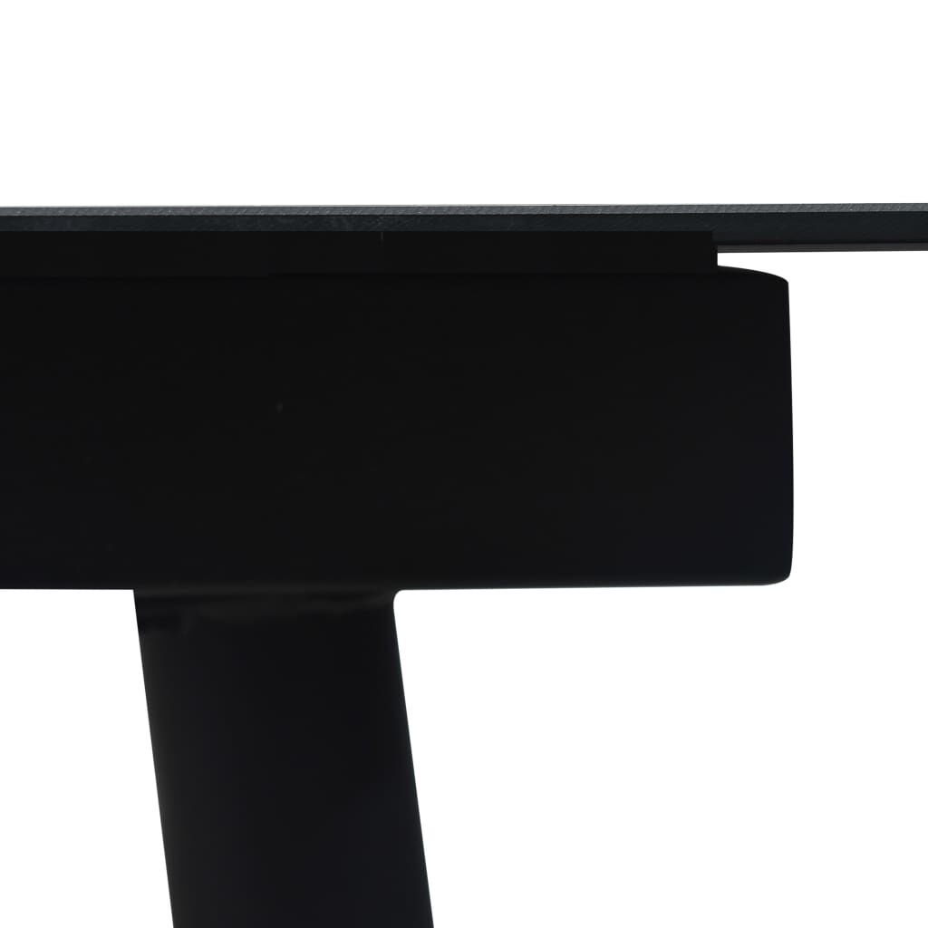 vidaXL Τραπεζαρία Κήπου Μαύρη 150 x 80 x 74 εκ. από Ατσάλι / Γυαλί