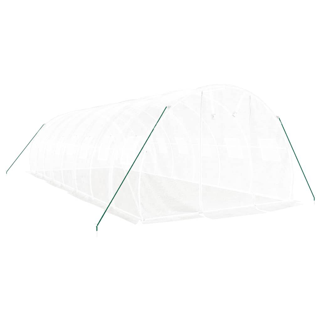 vidaXL Θερμοκήπιο Λευκό 24 μ² 8 x 3 x 2 μ. με Ατσάλινο Πλαίσιο
