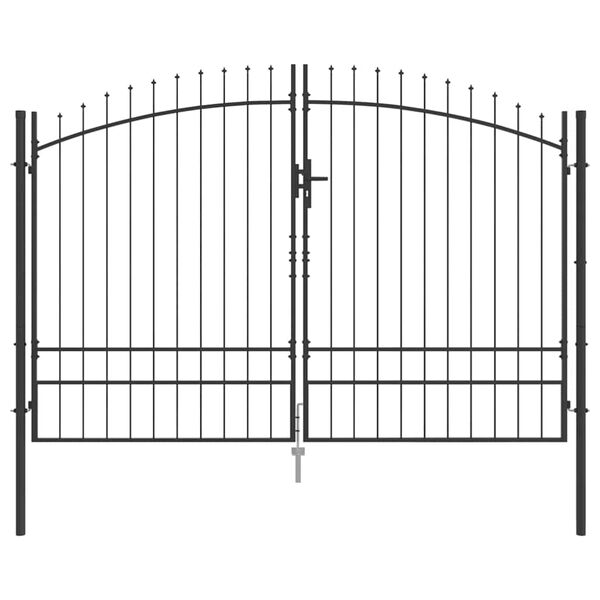 vidaXL Πύλη Κήπου με κλειδαριά Γκρι 200 x 300 cm Ατσάλι