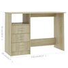 vidaXL Γραφείο με Συρτάρια Sonoma Δρυς 110x50x76 εκ. από Μοριοσανίδα