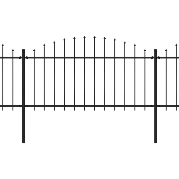vidaXL Κάγκελα Περίφραξης με Λόγχες Μαύρα (1,25-1,5) x 3,4 μ. Ατσάλινα