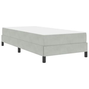 vidaXL Κρεβάτι box spring με στρώμα Ανοιχτό γκρι 90 x 200 cm Βελούδο