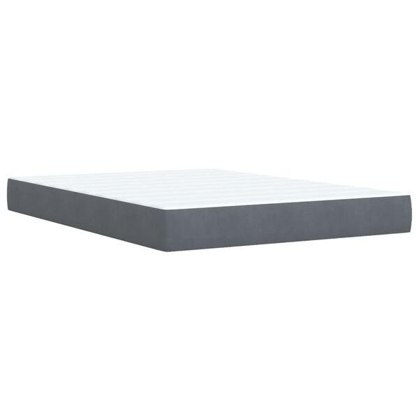 vidaXL Κρεβάτι Boxspring με Στρώμα Σκούρο Γκρι 160x200 εκ. Βελούδινο