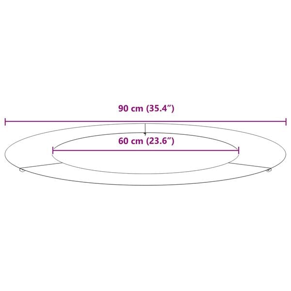 vidaXL Φλατ Δαχτυλίδια Δέντρων 5 pcs Μαύρο Ø60 / 90 εκ. Ατσάλι