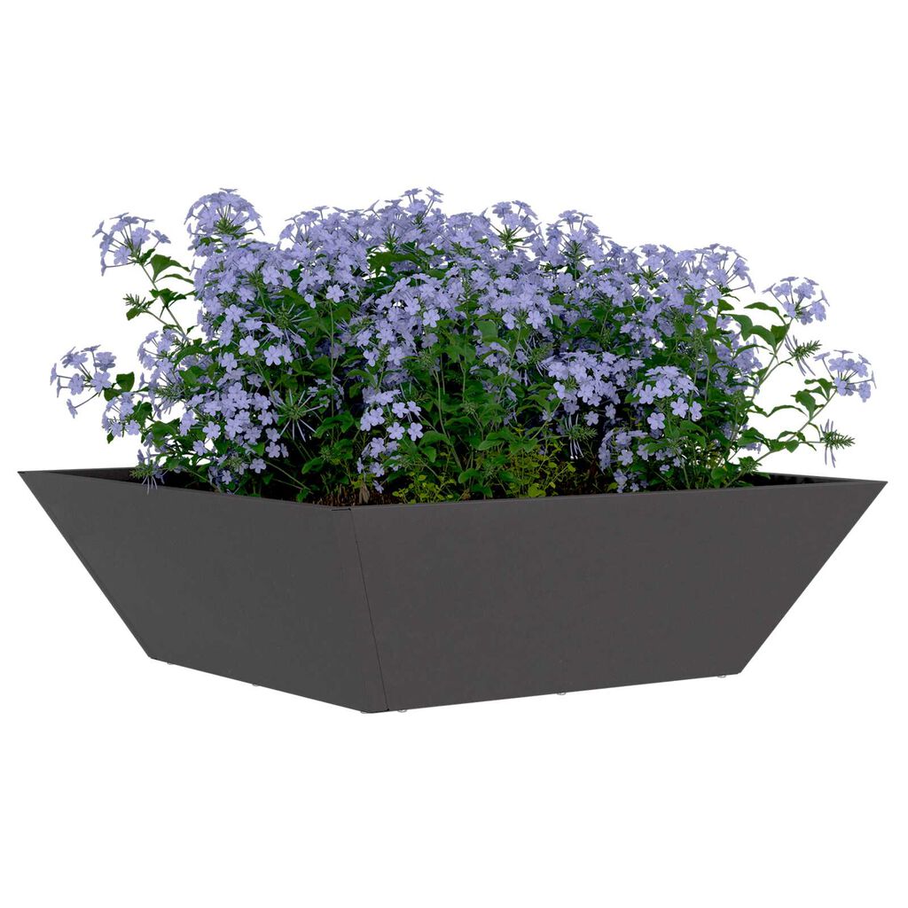 vidaXL Γλάστρα Κήπου 5 pcs Μαύρο 50 x 50 x 15 cm Ατσάλι