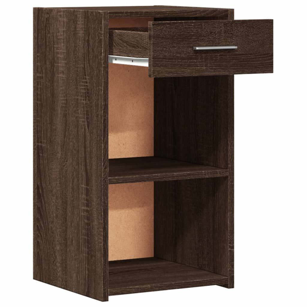 vidaXL Κομοδίνο Καπνιστή Δρυς 35x34x65 εκ. από Επεξεργασμένο Ξύλο