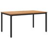 vidaXL Σέτ φαγητού για κήπο 7 pcs Μαύρο και καφέ 150 x 90 x 75 cm