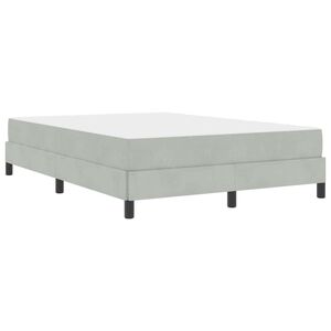 vidaXL Κρεβάτι box spring με στρώμα Ανοιχτό γκρι 140 x 190 cm Βελούδο