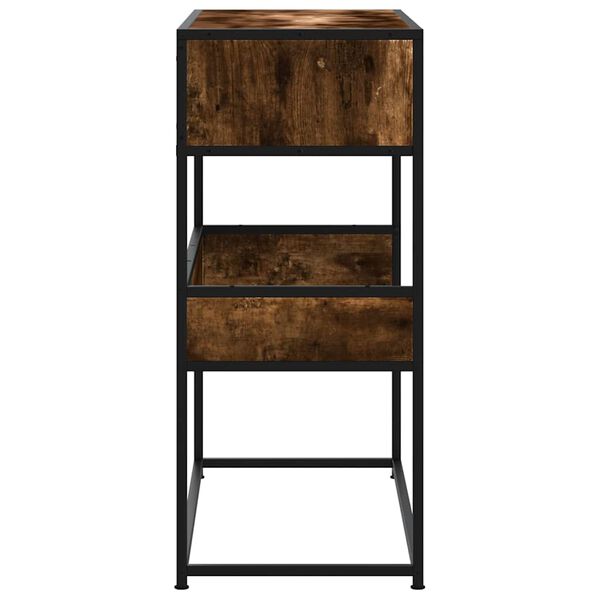 vidaXL Τραπέζι Κονσόλα Καπνιστή Δρυς 90x35x80 εκ. Επεξεργασμένο Ξύλο