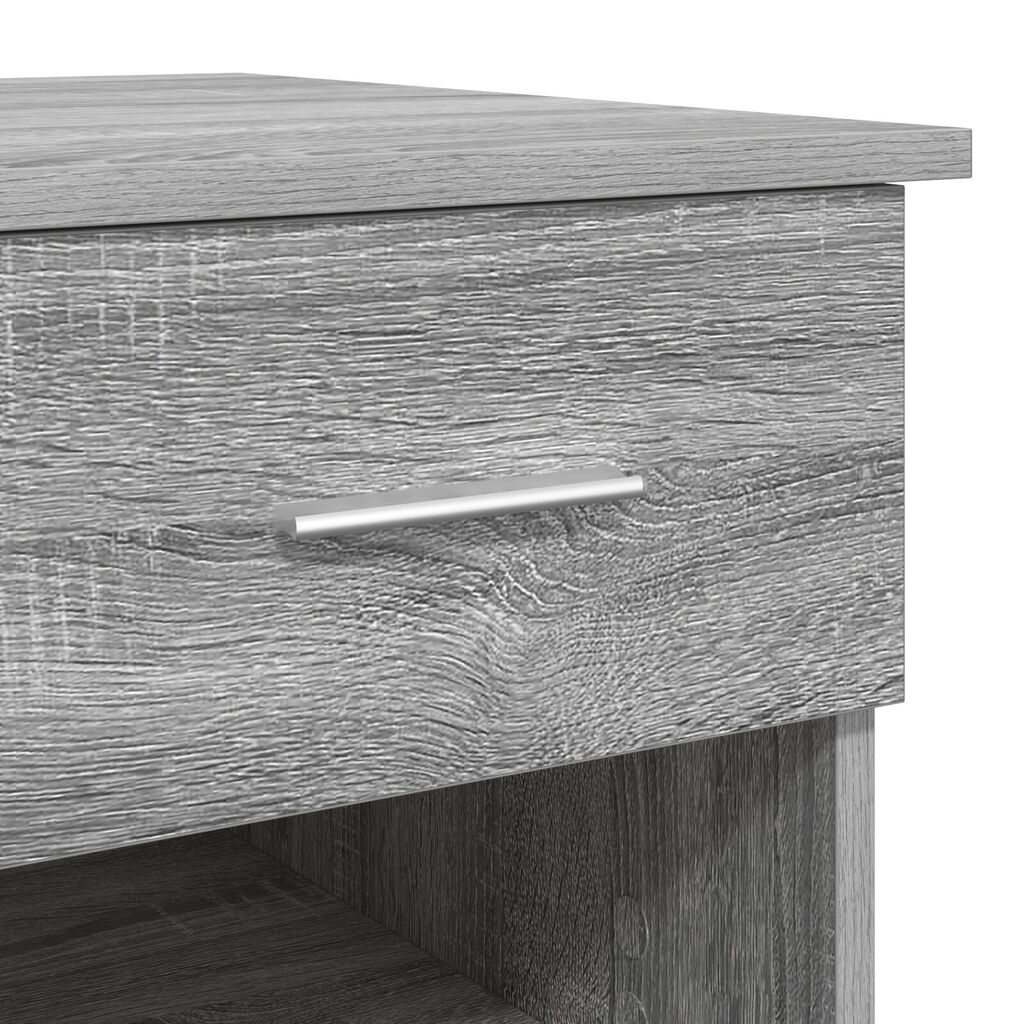 vidaXL Γραφείο με Αποθήκη Γκρι Sonoma 90x49.5x75 cm Επεξεργασμένο Ξύλο