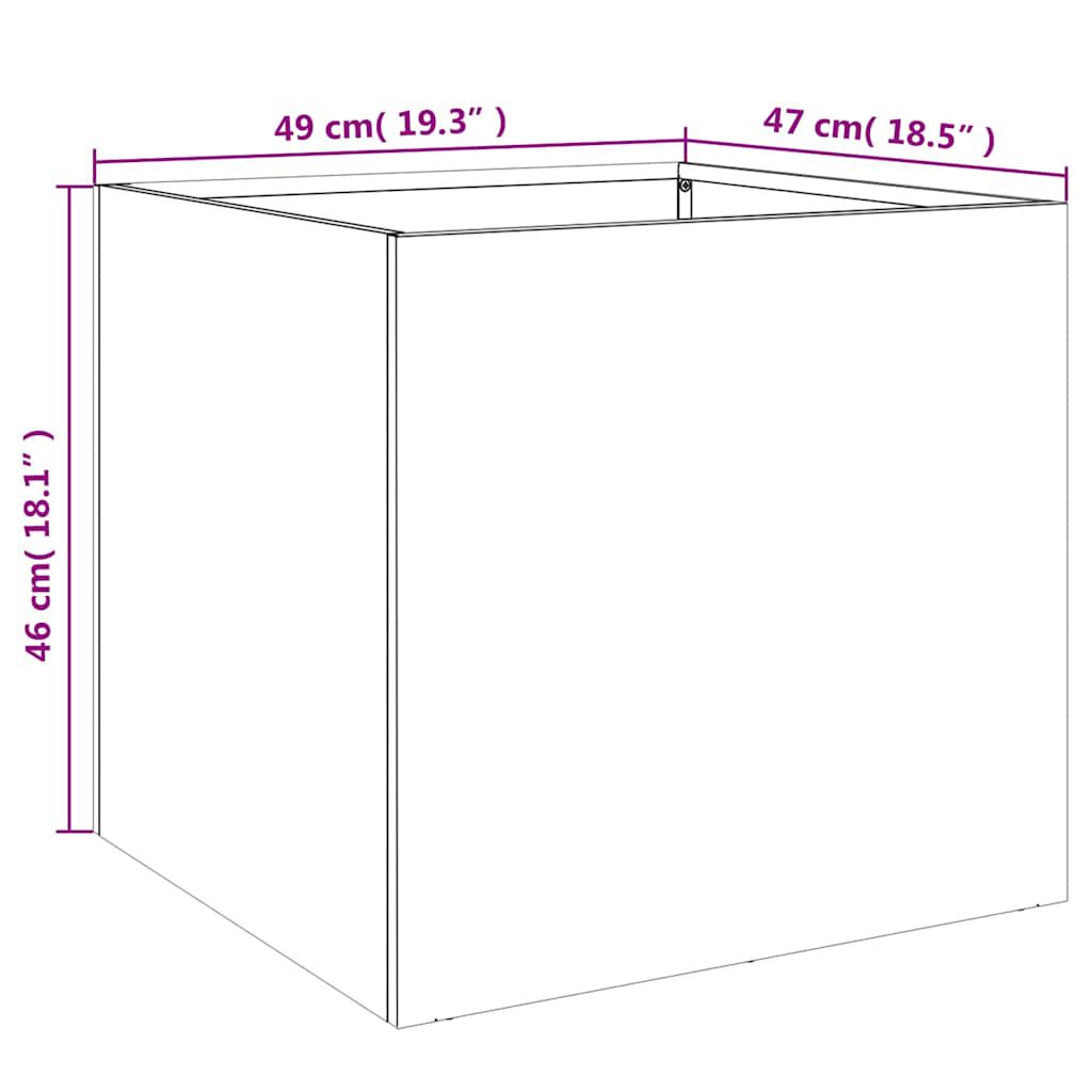 vidaXL Ζαρντινιέρα Ασημί 49 x 47 x 46 εκ. από Γαλβανισμένο Χάλυβα