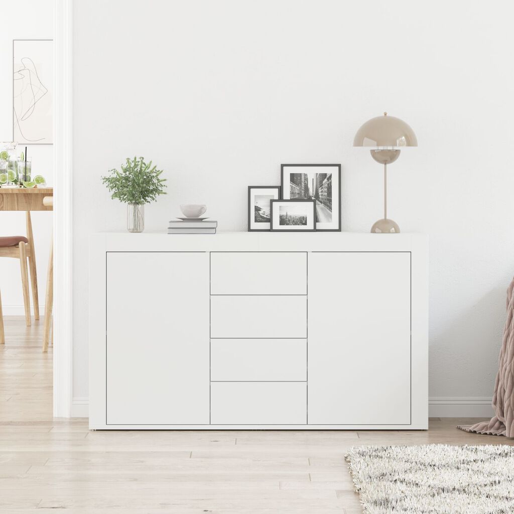 vidaXL Λευκό Πλαϊνό Γραφείο Λευκό Ξύλο 120 x 36 x 69 εκ. Αποθήκευση