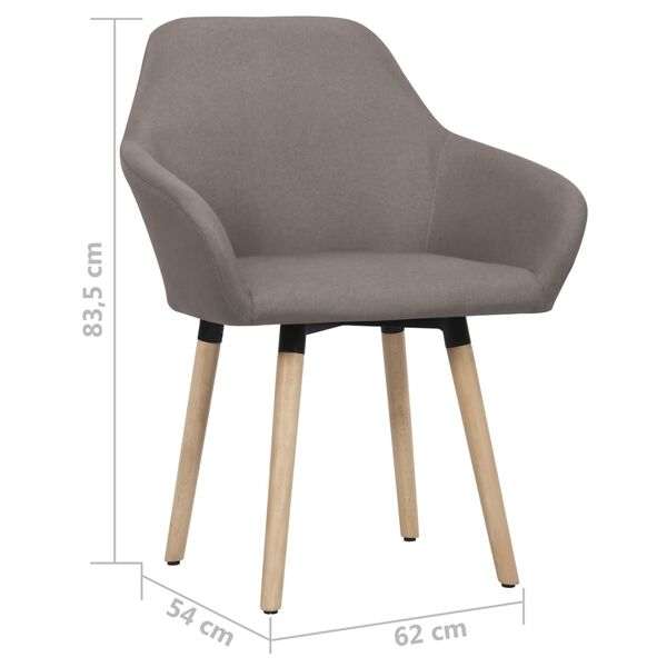 vidaXL Καρέκλες Τραπεζαρίας 2 τεμ. Χρώμα Taupe Υφασμάτινες