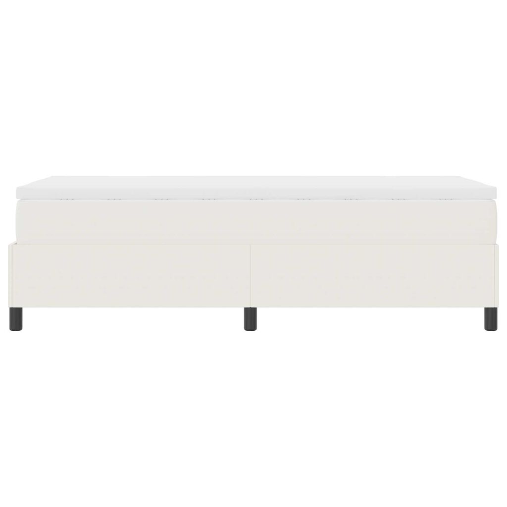 vidaXL Κρεβάτι με Στρώμα σε Κρέμ, 90 x 200 εκ., Υφασμάτινη Κορντούρα