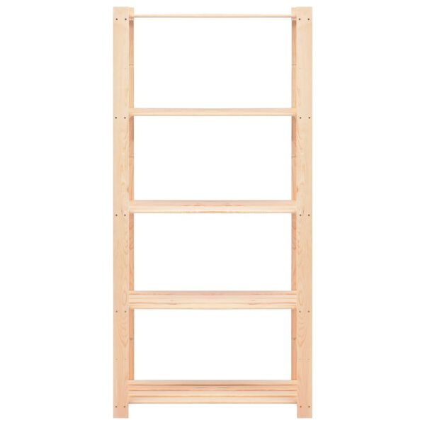 vidaXL Ραφιέρες 5 Επιπέδων 2 τεμ 250 κ 80x38x170 εκ Μασίφ Ξύλο Πεύκου