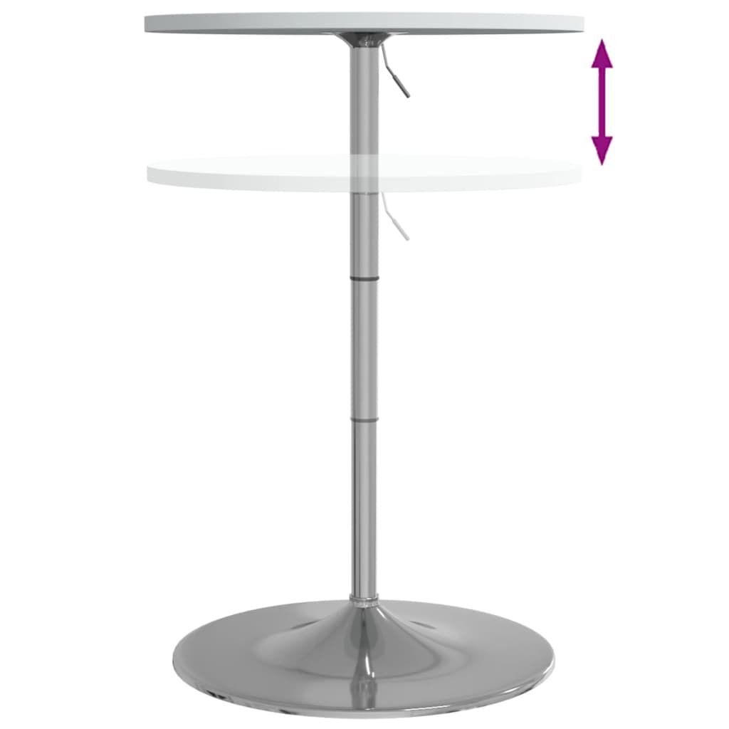 vidaXL Τραπέζι Μπαρ Λευκό 60x60x90 εκ. Επ. Ξύλο / Επιχρωμιωμένο Ατσάλι