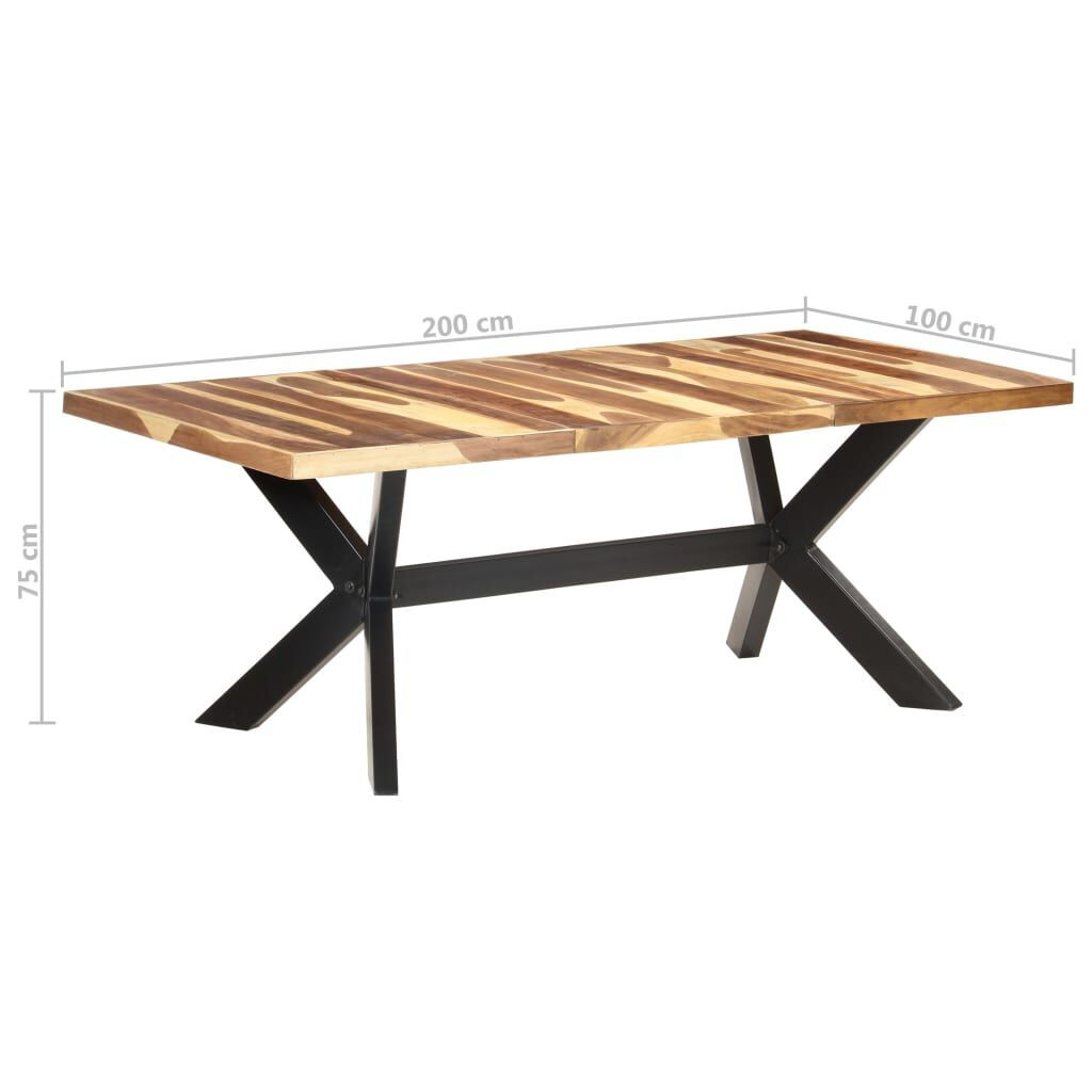 vidaXL Τραπεζαρία 200 x 100 x 75 εκ. Μασίφ Ξύλο & Μελί Φινίρισμα
