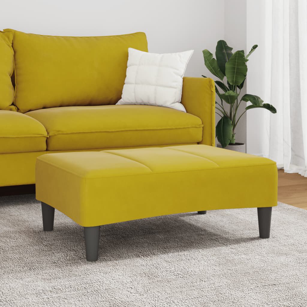 vidaXL Σκαμπό/Υποπόδιο Κίτρινο 77x55x31 εκ. Βελούδινο