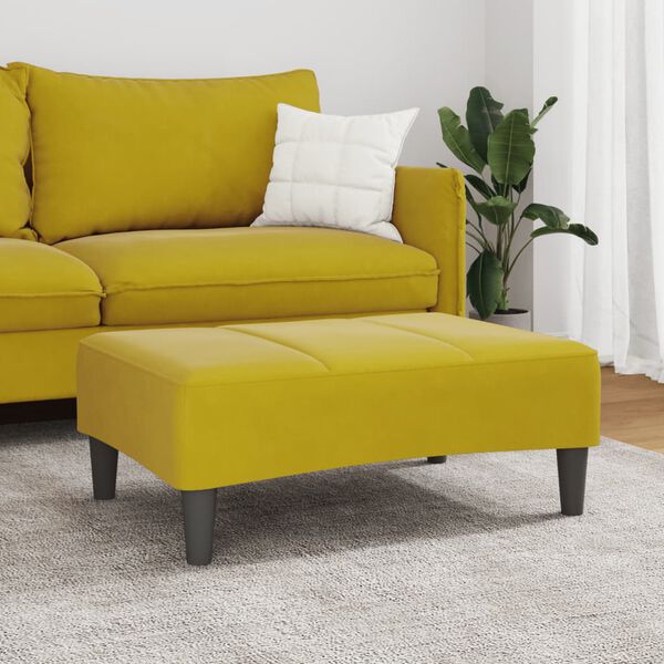 vidaXL Σκαμπό/Υποπόδιο Κίτρινο 77x55x31 εκ. Βελούδινο