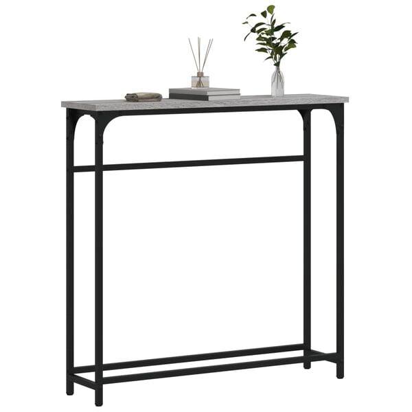 vidaXL Τραπέζι Κονσόλα Γκρι Sonoma 75 x 19,5 x 75 εκ. Επεξεργ. Ξύλο