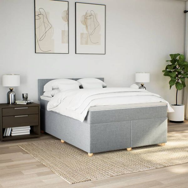 vidaXL &Kappa;&rho;&epsilon;&beta;ά&tau;&iota; Boxspring &mu;&epsilon; &Sigma;&tau;&rho;ώ&mu;&alpha; &Alpha;&nu;&omicron;&iota;&chi;&tau;ό &Gamma;&kappa;&rho;&iota; 140x190 &epsilon;&kappa;. &Upsilon;&phi;&alpha;&sigma;&mu;ά&tau;&iota;&nu;&omicron;