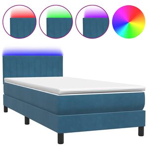 vidaXL &Kappa;&rho;&epsilon;&beta;ά&tau;&iota; Boxspring &mu;&epsilon; &Sigma;&tau;&rho;ώ&mu;&alpha; & LED &sigma;&kappa;&omicron;ύ&rho;&omicron; &mu;&pi;&lambda;&epsilon; 80x210 &epsilon;&kappa;. &Beta;&epsilon;&lambda;&omicron;ύ&delta;&iota;&nu;&omicron;