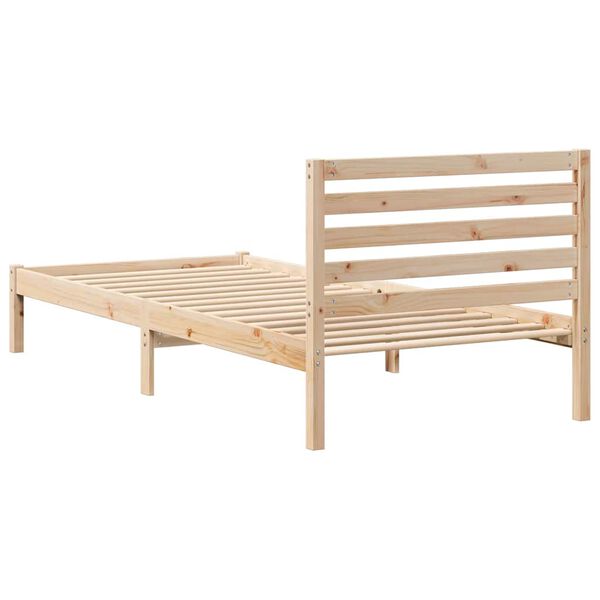 vidaXL Σκελετός Κρεβατιού Καφέ 100 x 220 cm Μασίφ ξύλο πεύκου