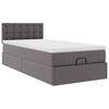 vidaXL Οθωμανικό κρεβάτι με στρώμα Γκρι 90x200cm Faux Leather