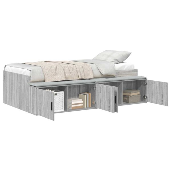 vidaXL Κρεβάτι με αποθηκευτικό χώρο Γκρι sonoma 80 x 200 cm