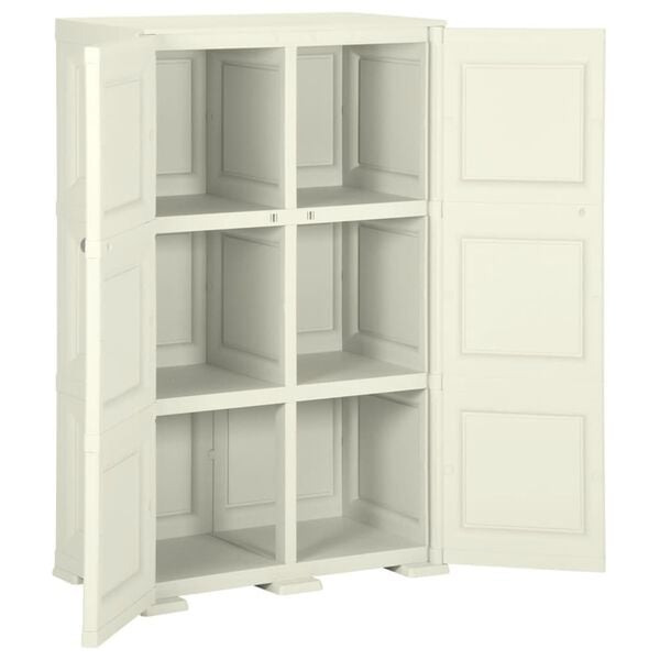 vidaXL Πλαστικό Ντουλάπι Κρεμ Ανοιχτό 79 x 43 x 125εκ. με Σχέδιο Ξύλου