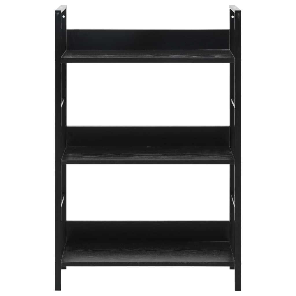vidaXL Ραφιέρα 3 Επιπέδων Μαύρη 60x27,6x90,5 εκ. Επεξεργασμένο Ξύλο