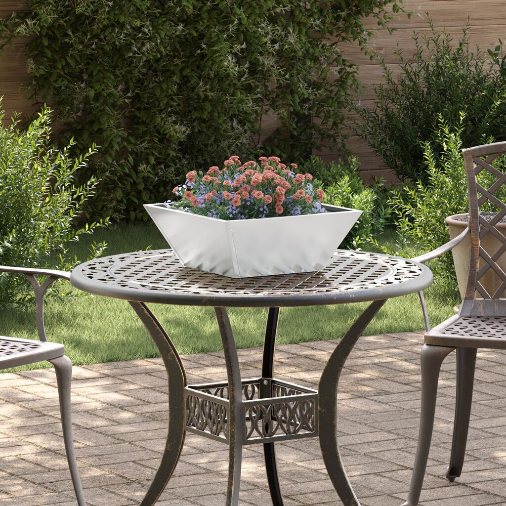 vidaXL Γλάστρα Κήπου Ασημί 40 x 40 x 15 cm Γαλβανισμένος χάλυβας