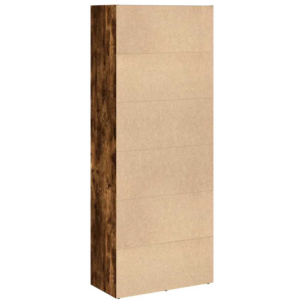 vidaXL Βιβλιοθήκη Καπνιστή Δρυς 60x30x152 εκ. από Επεξεργασμένο Ξύλο