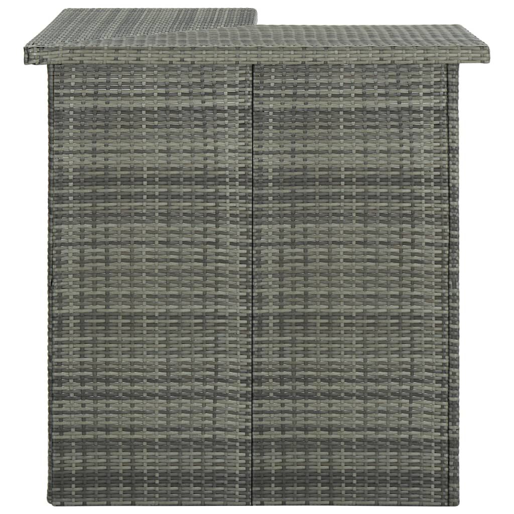 vidaXL Τραπέζι Μπαρ Γωνιακό Γκρι 100 x 50 x 105 εκ. Συνθετικό Ρατάν