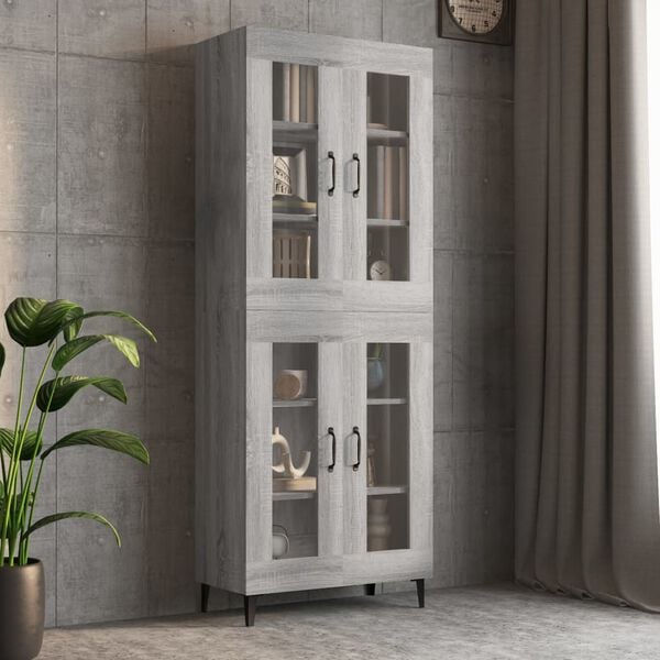 vidaXL Ντουλάπι Τοίχου Κρεμαστό Γκρι sonoma 69,5x34x90 εκ.