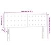 vidaXL Κεφαλάρι Κρεβατιού LED Μαύρο 144x5x78/88 εκ. Συνθετ. Δέρμα
