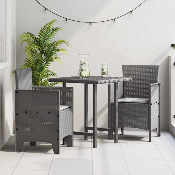 vidaXL Καρέκλα Κήπου 2 pcs Ανοιχτό γκρι 53 x 49 x 85 εκ. PP