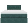 vidaXL Οθωμανικό κρεβάτι με στρώμα σκούρο πράσινο 120x190 cm Velvet