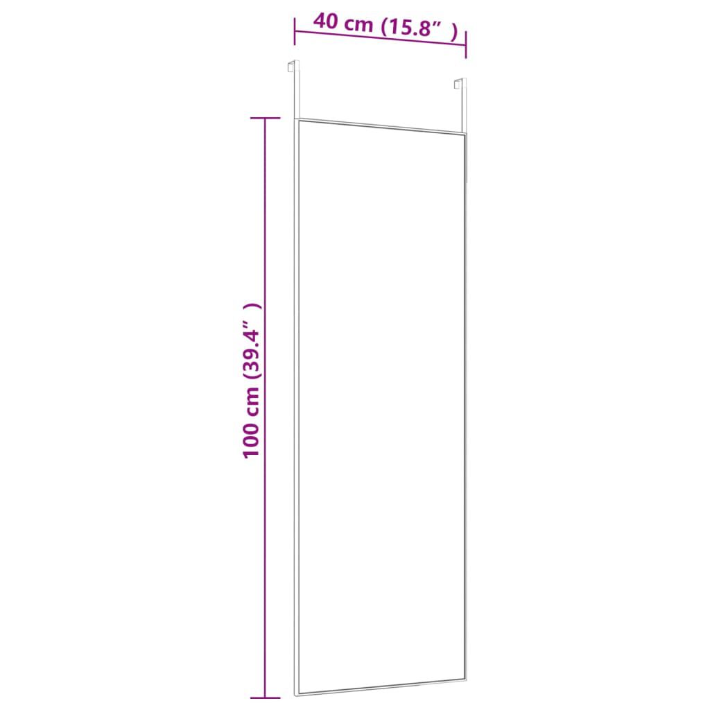 vidaXL Καθρέπτης Πόρτας Μαύρος 40 x 100 εκ. από Γυαλί και Αλουμίνιο