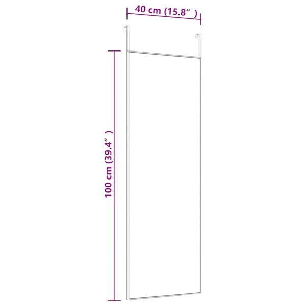 vidaXL Καθρέπτης Πόρτας Μαύρος 40 x 100 εκ. από Γυαλί και Αλουμίνιο