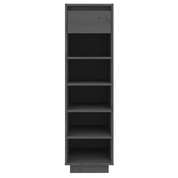 vidaXL Παπουτσοθήκη Γκρι 30x34x105 εκ. από Μασίφ Ξύλο Πεύκου