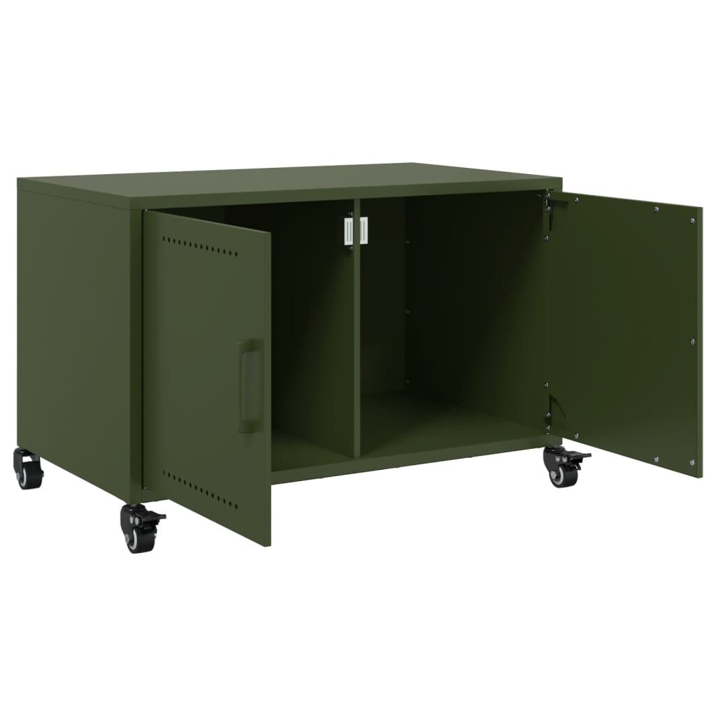 vidaXL Έπιπλο Τηλεόρασης Πράσινο Λαδί 68x39x43,5 εκ. από Ατσάλι