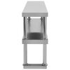 vidaXL Ράφι Επιτραπέζιο για Πάγκο Διώροφο 120x30x65 εκ. Ανοξ. Ατσάλι