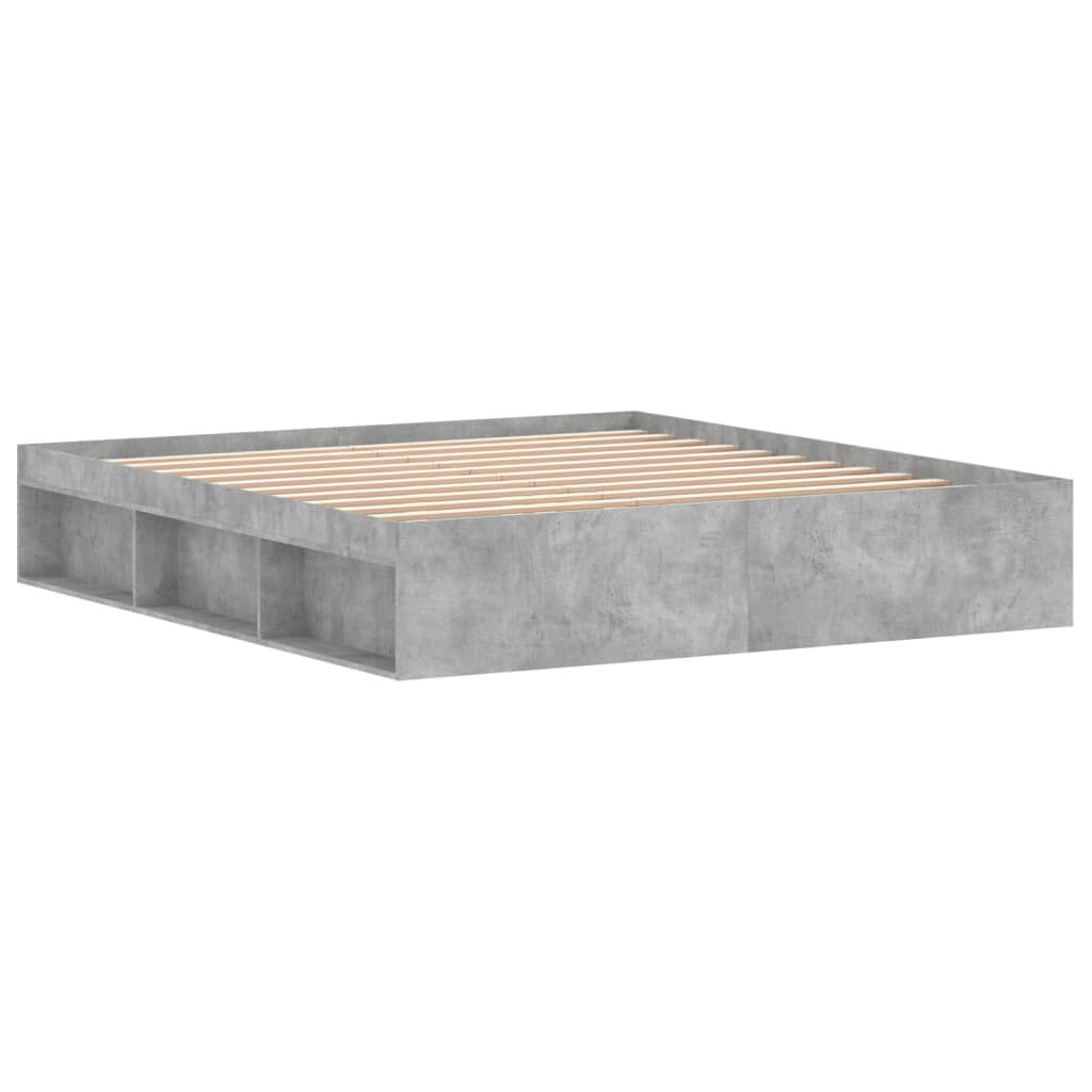 vidaXL Πλαίσιο Κρεβατιού Γκρι Σκυροδέματος 180 x 200 εκ. Super King