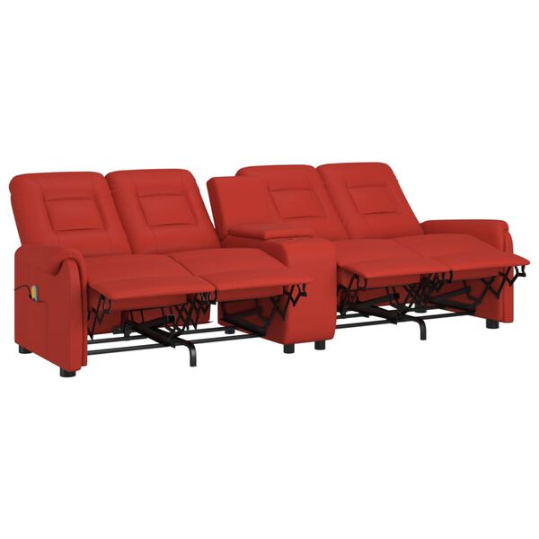 vidaXL Πολυθρόνα Μασάζ Τετραθέσια με Ποτηροθήκη Ανακλινόμενη Μπορντό