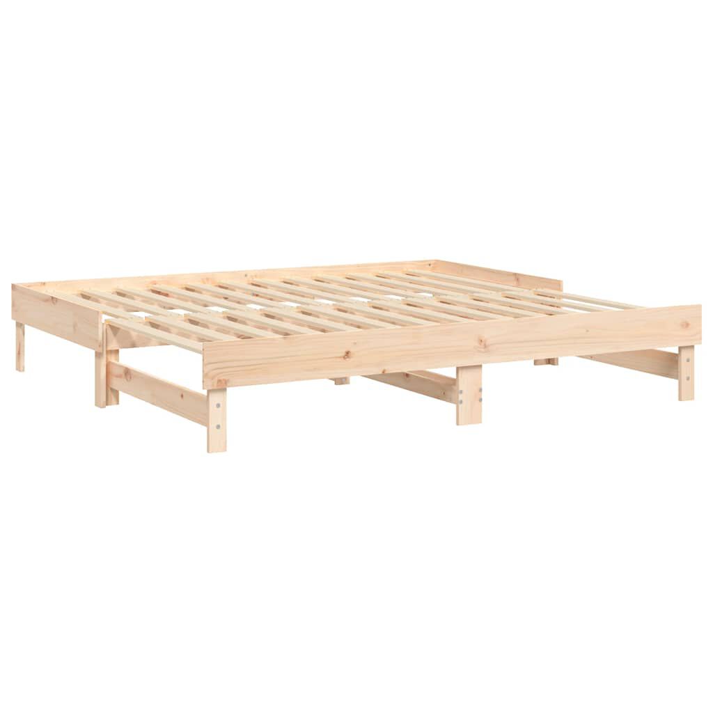 vidaXL Καναπές Κρεβάτι Συρόμενος 2x(90x190) εκ. Μασίφ Ξύλο Πεύκου