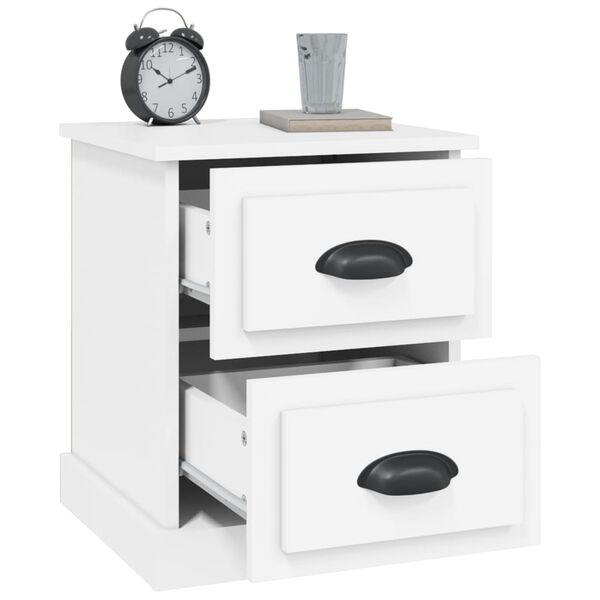 vidaXL Κομοδίνα 2 τεμ. Λευκά 39 x 39 x 47,5 εκ. από Επεξεργασμένο Ξύλο