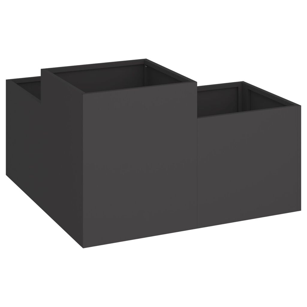 vidaXL Γλάστρα Κήπου 100x100x48 εκ Μαύρο Ατσάλι